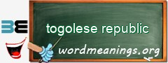 WordMeaning blackboard for togolese republic